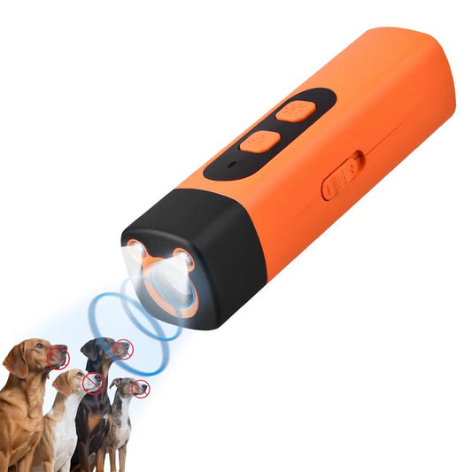 Professional Sonic Dog Bark Deterrent with LED Flashlight - Rechargeable, Portable, 30Ft Range Anti-Bark Device for Effective Dog Training - Fast Shipping!